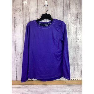 Country Club Chic ClimateRight by Cuddl Duds Long Sleeve Purple Top Shirt Size M
